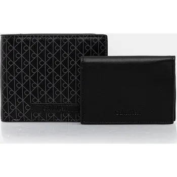 Peněženka Kožená peněženka a držák na karty Calvin Klein pánská, černá barva, LV04D1086G 99X, vel. ONE SIZE