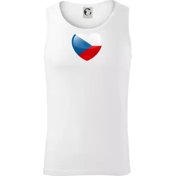 České srdce - vlajka - Tílko pánské Core - XL ( Bílá )