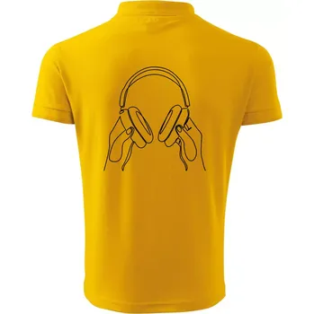 Pánská košile Sluchátka jedním tahem - Polokošile pánská Pique Polo 203 - M ( Žlutá )