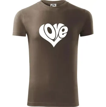 Pánské tričko Love nápis jednoduchý - Viper FIT - Pánské zůžené tričko - L ( Army )