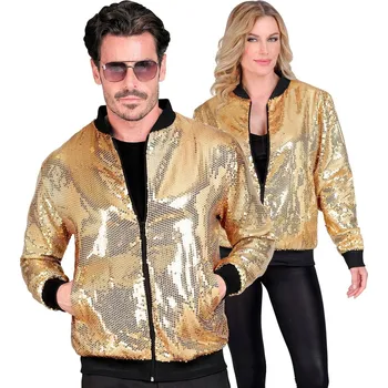 Karnevalový kostým Zlatý třpytivý párty bomber - L/XL