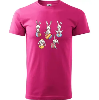 Pánská móda Velikonoční zajíci - Klasické pánské triko vyšší gramáže - 2XL ( Purpurová )