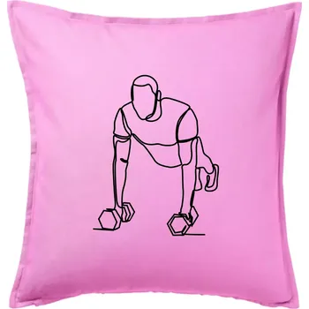 Polštář Trenér fitness jedním tahem - Polštář 50x50 - 50x50 - Pouze potah ( Růžová )