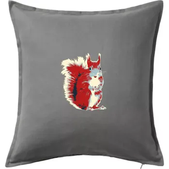 Polštář Veverka vintage - Polštář 50x50 - 50x50 - Pouze potah ( Tmavě šedý melír )