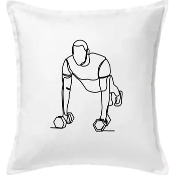 Polštář Trenér fitness jedním tahem - Polštář 50x50 - 50x50 - Včetně výplně ( Bílá )