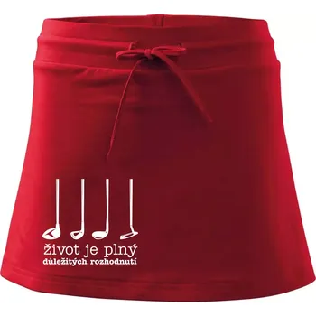 Dámská sukně Golf - důležitá rozhodnutí - Sportovní sukně - two in one - XL ( Červená )