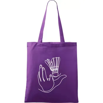 Badminton jedním tahem - Taška bavlněná - 42 x 38 cm ( Fialová )