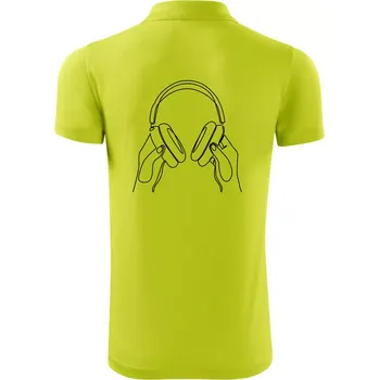 Pánská košile Sluchátka jedním tahem - Polokošile Victory sportovní (dresovina) - XL ( Limetková )