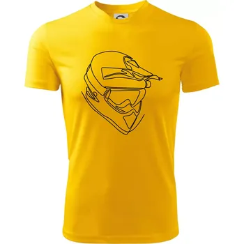 Chlapecké tričko Helma, přilba jednim tahem - Dětské triko sportovní (dresovina) - 146 cm/10 let ( Žlutá )