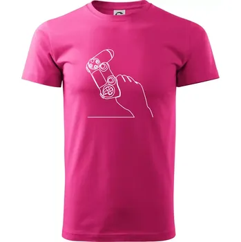 Herní ovladač jedním tahem - Klasické pánské triko vyšší gramáže - XS ( Purpurová )