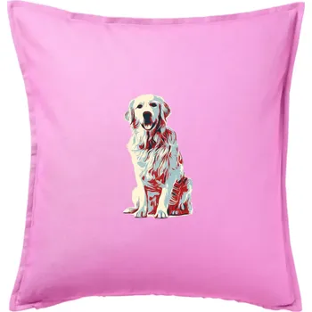 Polštář Zlatý retriever vintage - Polštář 50x50 - 50x50 - Pouze potah ( Růžová )