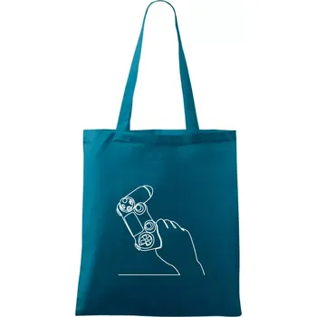 Herní ovladač jedním tahem - Taška bavlněná - 42 x 38 cm ( Petrolejová )
