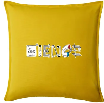Polštář Science věda nápis - Polštář 50x50 - 50x50 - Pouze potah ( Žlutá )