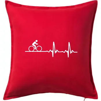 Polštář Cyklo ekg - kolo - Polštář 50x50 - 50x50 - Pouze potah ( Červená )