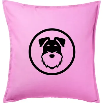 Polštář Knírač v kolečku velký - Polštář 50x50 - 50x50 - Pouze potah ( Růžová )