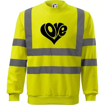 Pánská mikina Love nápis jednoduchý - Reflexní mikina - 3XL ( Neonově žlutá )