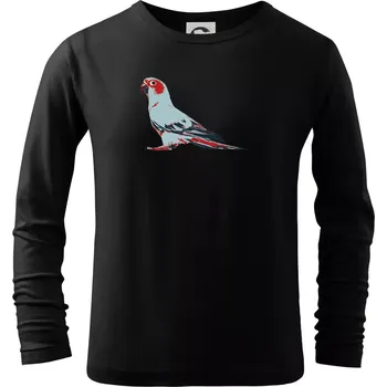 Chlapecké tričko Papoušek vintage - Triko dětské Long Sleeve - 122 cm/6 let ( Černá )