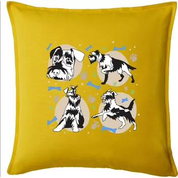 Polštář Knírač - 4 obrázky - Polštář 50x50 - 50x50 - Pouze potah ( Žlutá )