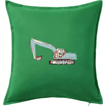 Polštář Bagr vintage - Polštář 50x50 - 50x50 - Pouze potah ( Středně zelená )