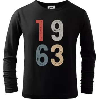 Chlapecké tričko Vintage číslice 1963 - Triko dětské Long Sleeve - 122 cm/6 let ( Černá )