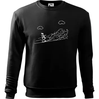 Chlapecké tričko Kreslený lyžař na horách - Mikina Essential dětská - 146 cm/10 let ( Černá )