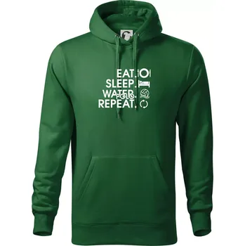 Pánská mikina Eat sleep water polo repeat - Mikina pánská Cape s kapucí - L ( Lahvově zelená )