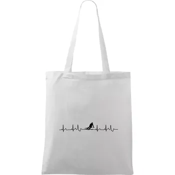 Lyžař EKG - Taška bavlněná - 42 x 38 cm ( Bílá )