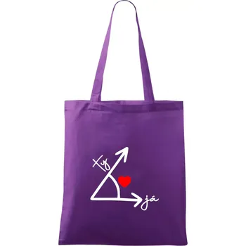 Matematika láska - Taška bavlněná - 42 x 38 cm ( Fialová )
