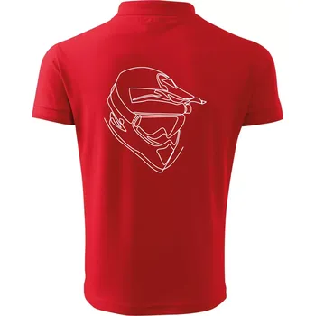 Pánská košile Helma, přilba jednim tahem - Polokošile pánská Pique Polo 203 - M ( Červená )