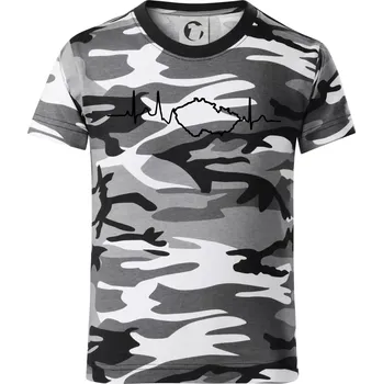 Chlapecké tričko EKG Česká republika - Dětské maskáčové triko - 146 cm/10 let ( Šedý maskáč )