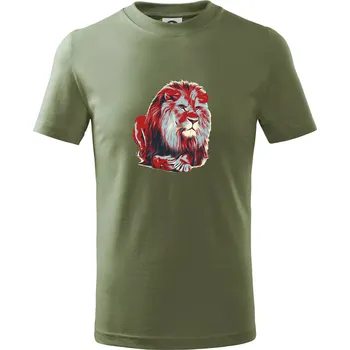 Chlapecké oblečení Lev vintage - Tričko dětské bavlněné - 158 cm/12 let ( Khaki )