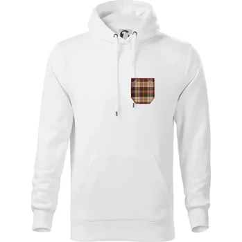 Pánská mikina Flanelové triko hnědé - Mikina pánská Cape s kapucí - S ( Bílá )