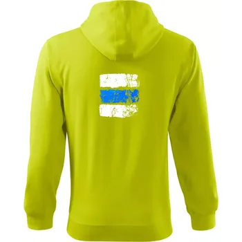 Pánská mikina Turistická značka - modrá - Mikina s kapucí na zip trendy zipper - XL ( Limetková )