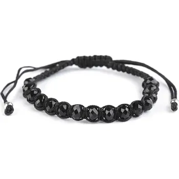 Náušnice Náramek shamballa s broušenými korálky - 6 černá