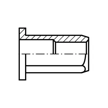 Nýt PROFISTYL Nýtovací matice plochá hlava šestihranné tělo zinek bílý Varianta: Matice nýtovací plochá hlava 6HR tělo ZnB M4 (0,5-2,0)