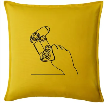 Polštář Herní ovladač jedním tahem - Polštář 50x50 - 50x50 - Pouze potah ( Žlutá )