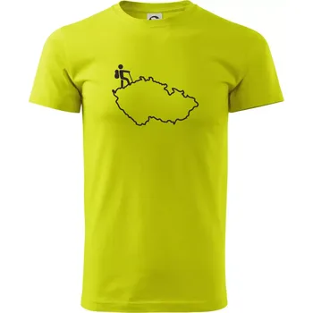 Český turista - Klasické pánské triko vyšší gramáže - 4XL ( Limetková )