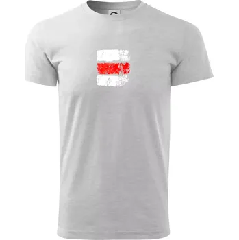 Turistická značka - červená - Triko extra velké (5-8XL) - 7XL ( Světlešedý Melír )