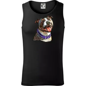 Americký stafordširský teriér kreslený - Tílko pánské Core - L ( Černá )