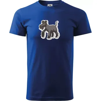 Pánské tričko Knírač samolepka - Triko extra velké (5-8XL) - 7XL ( Královská modrá )
