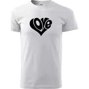 Pánské tričko Love nápis jednoduchý - Triko extra velké (5-8XL) - 6XL ( Bílá )