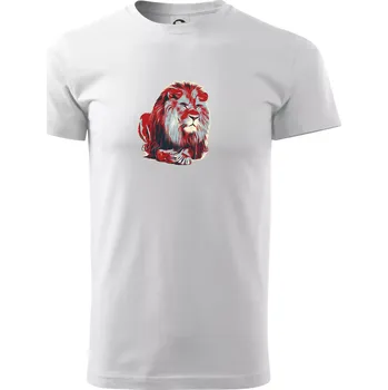 Lev vintage - Triko extra velké (5-8XL) - 8XL ( Bílá )