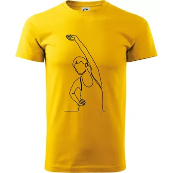 Protahující se žena jedním tahem - Triko extra velké (5-8XL) - 8XL ( Žlutá )