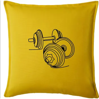 Polštář Dvě činky jedním tahem - Polštář 50x50 - 50x50 - Pouze potah ( Žlutá )