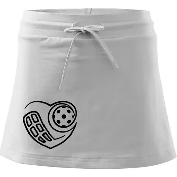 Dámská sukně Florbal love - Sportovní sukně - two in one - XS ( Bílá )