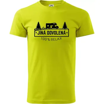 Trochu jiná dovolená obytňák - Klasické pánské triko vyšší gramáže - 2XL ( Limetková )