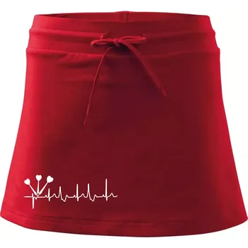 Dámská sukně EKG šipky - Sportovní sukně - two in one - XS ( Červená )