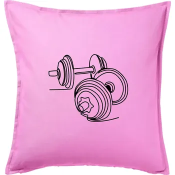 Polštář Dvě činky jedním tahem - Polštář 50x50 - 50x50 - Pouze potah ( Růžová )