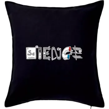 Polštář Science věda nápis - Polštář 50x50 - 50x50 - Pouze potah ( Černá )