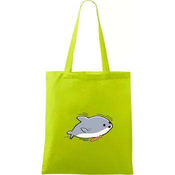 Veselý žralok - Taška bavlněná - 42 x 38 cm ( Limetková )